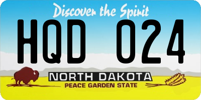 ND license plate HQD024