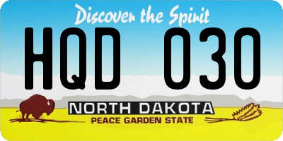 ND license plate HQD030