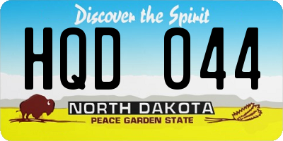ND license plate HQD044
