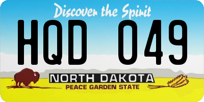 ND license plate HQD049