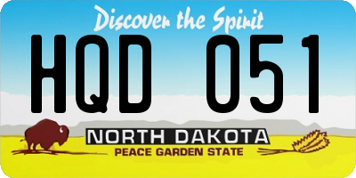 ND license plate HQD051