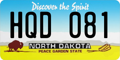 ND license plate HQD081