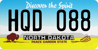 ND license plate HQD088