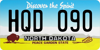 ND license plate HQD090