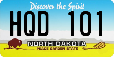 ND license plate HQD101