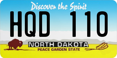 ND license plate HQD110