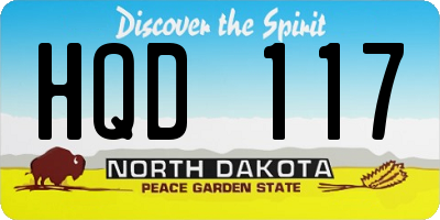 ND license plate HQD117