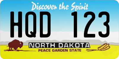 ND license plate HQD123