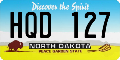 ND license plate HQD127