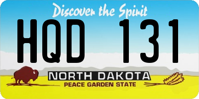ND license plate HQD131