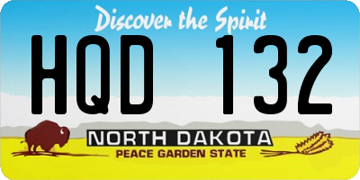 ND license plate HQD132