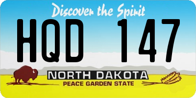 ND license plate HQD147