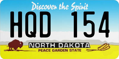 ND license plate HQD154