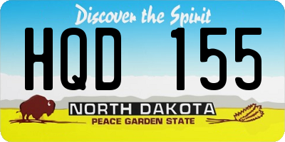 ND license plate HQD155