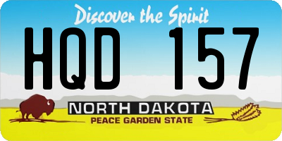 ND license plate HQD157