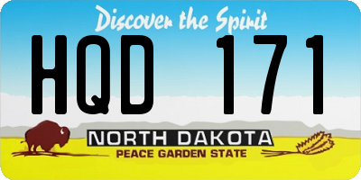 ND license plate HQD171