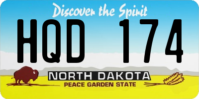 ND license plate HQD174
