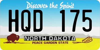 ND license plate HQD175