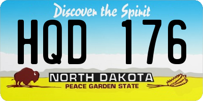 ND license plate HQD176