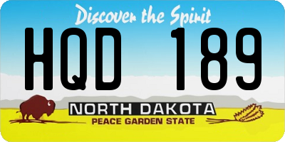 ND license plate HQD189