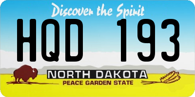 ND license plate HQD193