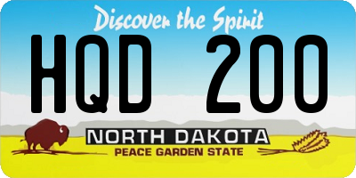 ND license plate HQD200