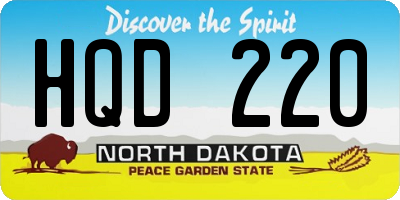 ND license plate HQD220