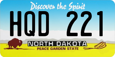 ND license plate HQD221