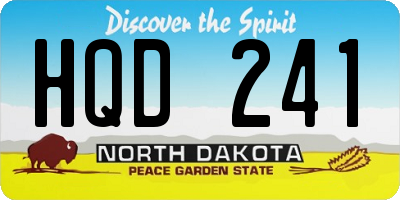 ND license plate HQD241