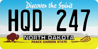 ND license plate HQD247