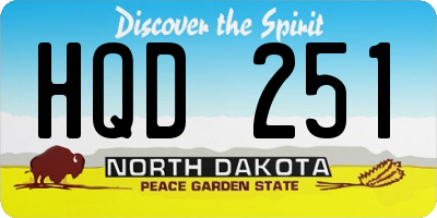 ND license plate HQD251