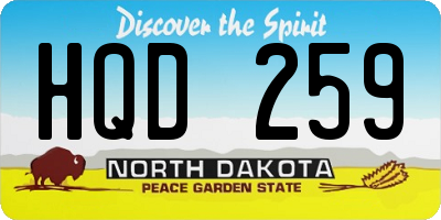 ND license plate HQD259