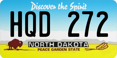 ND license plate HQD272