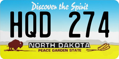 ND license plate HQD274