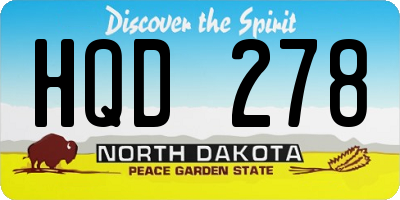 ND license plate HQD278