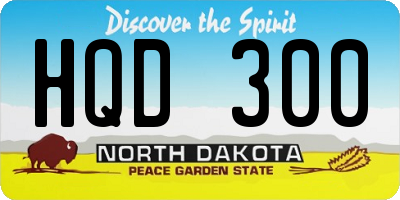 ND license plate HQD300