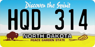 ND license plate HQD314