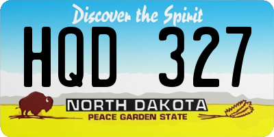 ND license plate HQD327