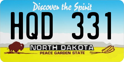 ND license plate HQD331