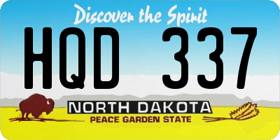 ND license plate HQD337