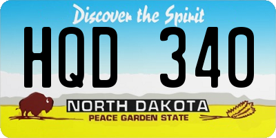 ND license plate HQD340