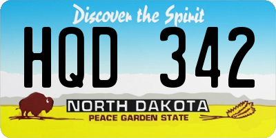 ND license plate HQD342