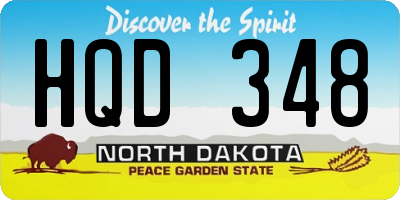 ND license plate HQD348