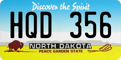 ND license plate HQD356