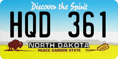 ND license plate HQD361