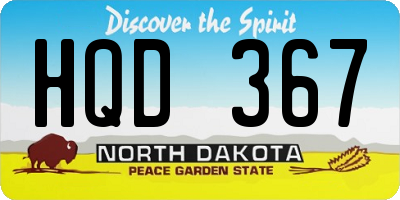 ND license plate HQD367