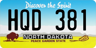 ND license plate HQD381