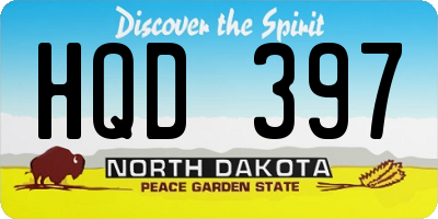 ND license plate HQD397