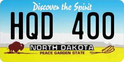 ND license plate HQD400