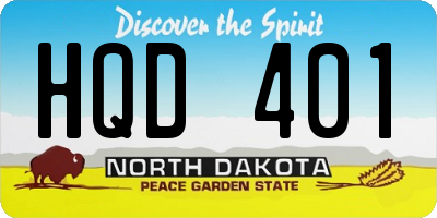 ND license plate HQD401